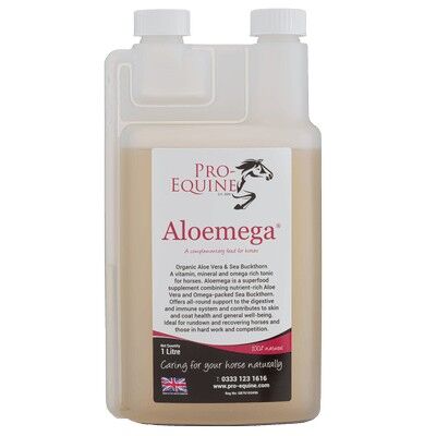 Aloemega - suplemento de superalimento para caballos 1 litro