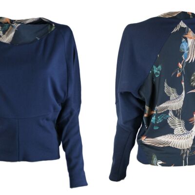 Pull CIRC - bleu foncé, oiseaux