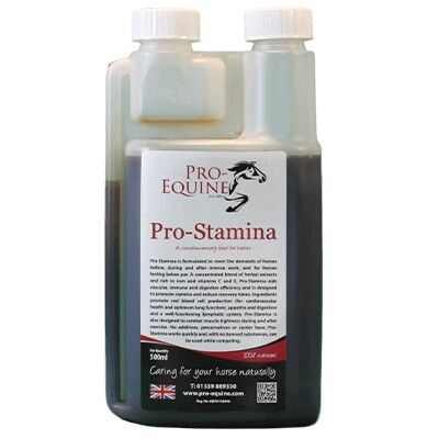 Suplemento para caballos Pro-Stamina para promover la resistencia y reducir el tiempo de recuperación 500ml