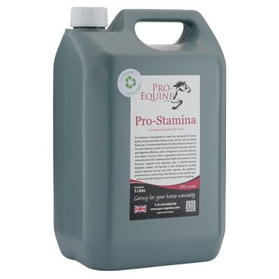 Supplément pour chevaux Pro-Stamina pour favoriser l'endurance et réduire le temps de récupération - 5 litres