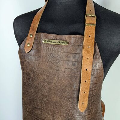 Crocodile Print Basic Leather apron