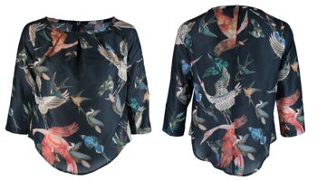 Blouse TARA, uni - oiseaux 1