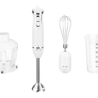 Set frullatore a immersione 3 in 1 bianco