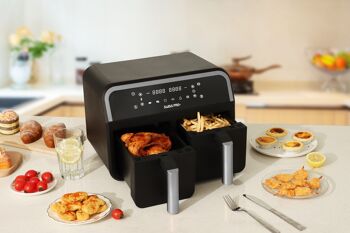 AIRFRYER DOUBLE DIGITAL ARGENT 8L 12