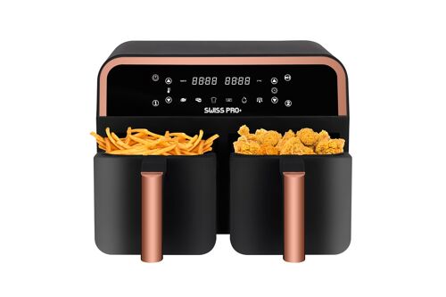 Digitale dubbele airfryer rosé goud 8l