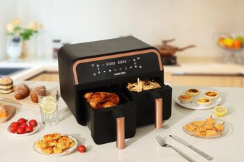 AIRFRYER DOUBLE NUMÉRIQUE OR ROSÉ 8L 11