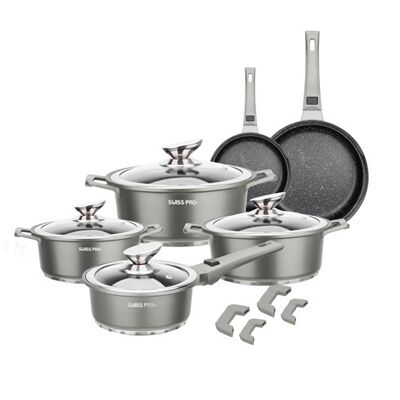 14 PIECE PAN SET GRAY