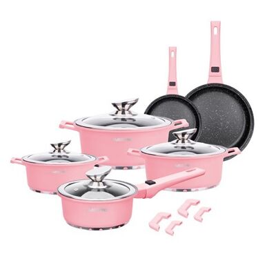 SET PADOLE 14 PEZZI ROSA