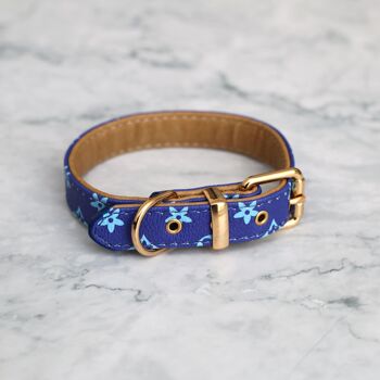 Premium-Vintage-Cuir-Collier-Chien-Vintage-Bleu 2