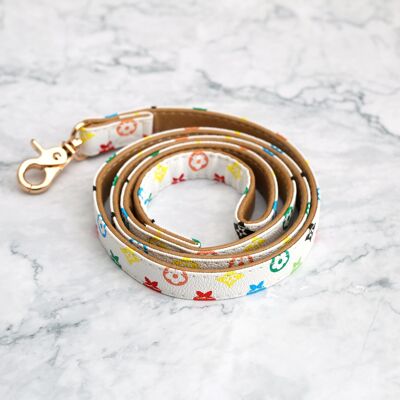 Premium-Vintage-Leather-Dog-Lead-White-Rainbow