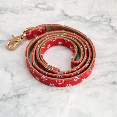 Premium-Vintage-pelle-guinzaglio-cane-rosso-passione