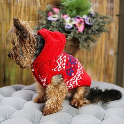 Maglione con cappuccio in velluto per cani