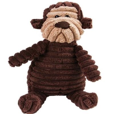 Squeaky Monkey Plush Dog Toy