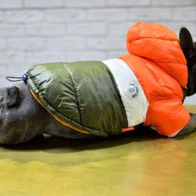 Puffer Dog Jacket  - Orange&Green