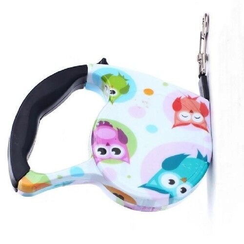 Colorful Automatic Retractable Dog Lead - Owl