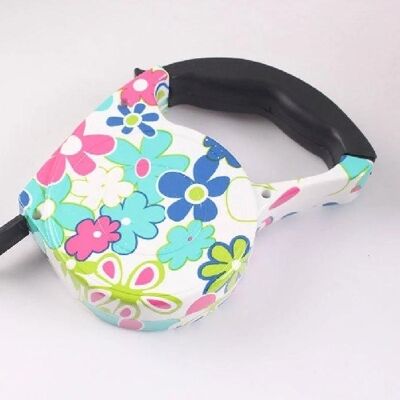 Colorful Automatic Retractable Dog Lead - Flowers