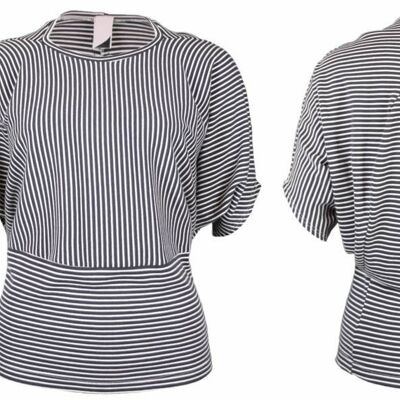 MIND shirt - darkgrey striped