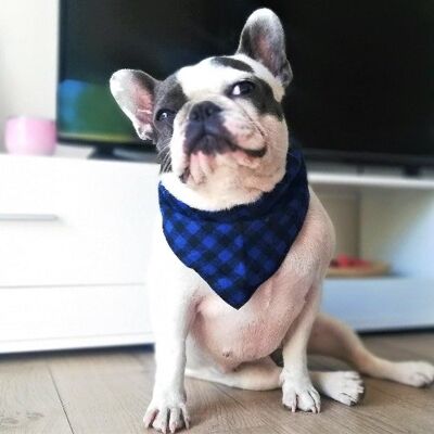 Elegante sciarpa a bandana invernale per cani e gatti - blu scuro
