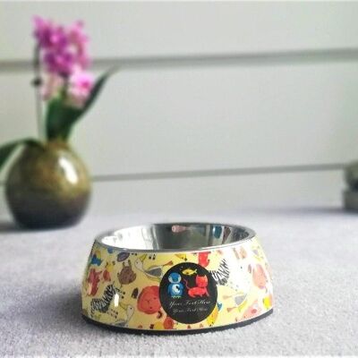 Colorful Cartoon Double-Deck Feeding and Drinking Dog Bowl - Animals