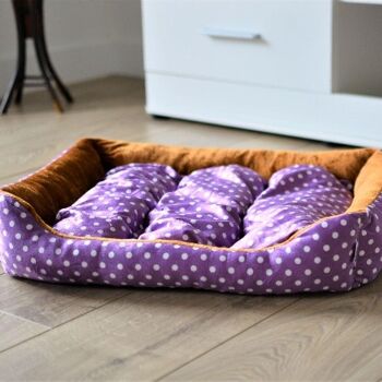 Lit chaud et confortable pour chien - Pois violets 3