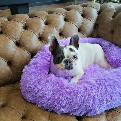 Coussin de lit Donut pour chien doux de luxe Confort supérieur - Purple mall