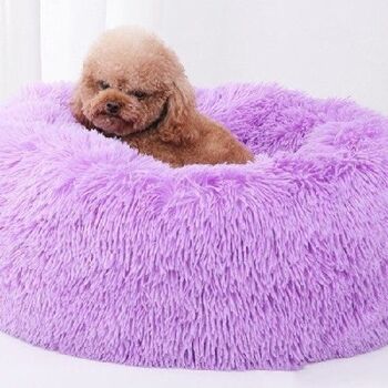 Coussin de lit Donut pour chien doux de luxe Confort supérieur - Purple mall 5