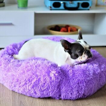 Coussin de lit Donut pour chien moelleux de luxe Confort supérieur - Violet arge 2