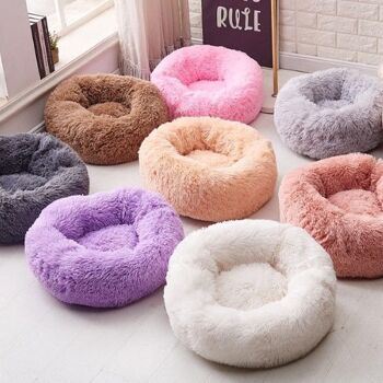 Coussin de lit Donut pour chien moelleux de luxe Confort supérieur - Violet arge 4