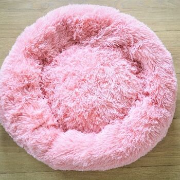 Coussin de lit Donut pour chien moelleux de luxe Confort supérieur - Centre commercial rose 2