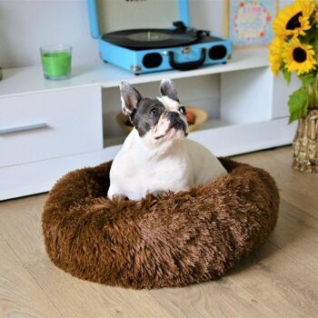 Coussin de lit Donut pour chien moelleux de luxe Confort supérieur - Coffee arge 2