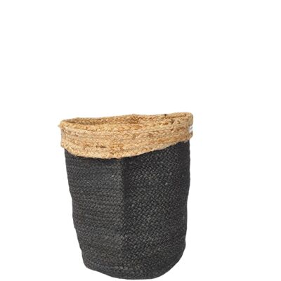 Basket Large Black Natural Jute Plant Basket