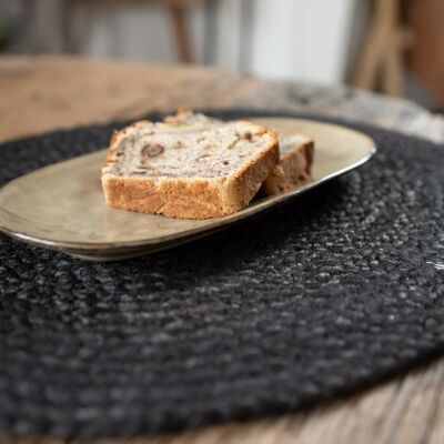 Napperon en jute noir, accessoires de Table, Table de dîner