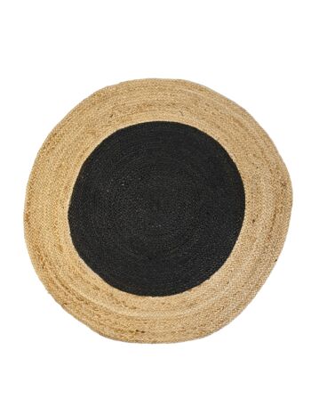 Tapis rond Noir/Naturel - 90cm Tapis de sol 4