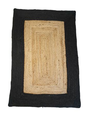 Tapis oblong noir/naturel Tapis de salle de bain 3