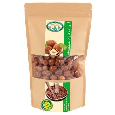 Roasted hazelnuts in a 500g bag