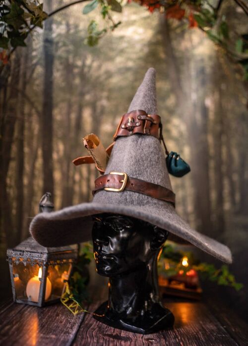 Alchemist witch hat adventurer larp magician forest wizard