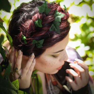 Leaves hair pins ivy bridal whimsical wedding accessory, bridal head piece, woodland wedding cottagecore