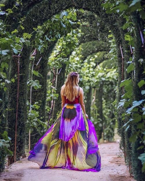 Flower cape floral cloak Pansy scarf shawl purple and yellow poncho convertible skirt