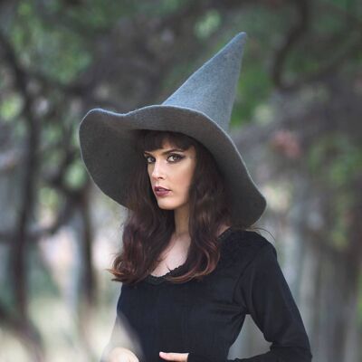 Grigio Rosso Cappello da strega mago lana magica Feltro strega oscuro del mondo accademico