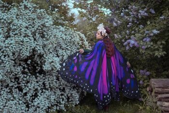 Long violet rose papillon fée ailes costume adulte danse nuptiale fantaisie Festival vêtements 2