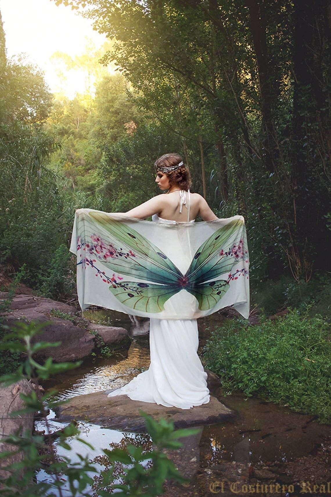 Libélula Sakura Alas de mariposa bufanda bohemio foulard regalo__