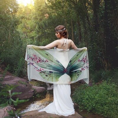 Libélula Sakura Alas de mariposa bufanda bohemio foulard regalo__