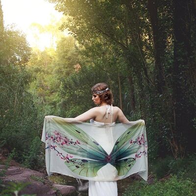 Libélula Sakura Alas de mariposa bufanda bohemio foulard regalo__