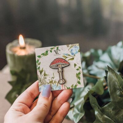 Pin de esmalte Seta Amanita muscaria Cottagecore regalo__