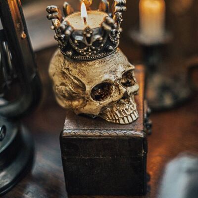 Dark academia Skull candelabro corona decoración de Halloween__