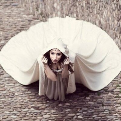 Wedding cape bridal cloak natural white ivory satin cape with hood handfasting