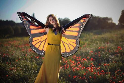 Butterfly wings monarch cape cloak wings costume short small fantasy halloween dance