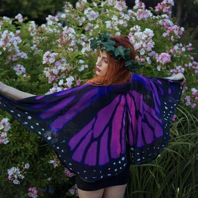 Lila rosa Schmetterling Fee Umhang Umhang Flügel Kostüm kurze kleine Fantasy Dance Gothic Lolita