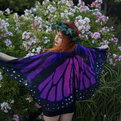 Violet rose papillon fée cape cape ailes costume court petite fantaisie danse gothique lolita