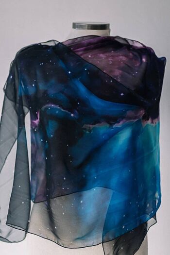 Bufanda de nebulosa morada y azul obscuro Celestial Witchy gift__ 3